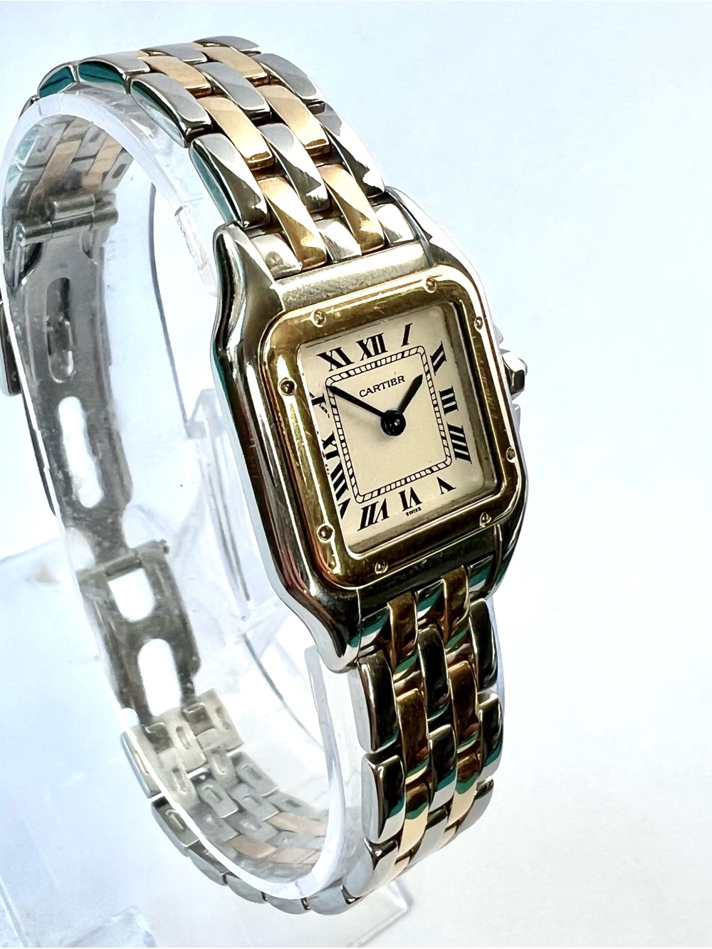 CARTIER PANTHERE 23mm Quartz 2 Row Gold Watch Cream Dial - Picture 4 of 7